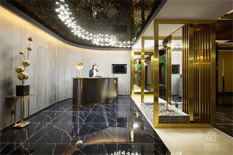 酒店前臺大廳LG木紋膜貼膜案例展示-PVC木紋膜