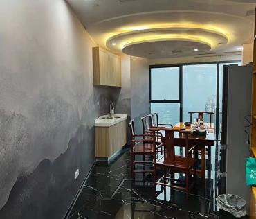 中式風辦公室使用木紋膜效果展示-PVC裝飾貼膜