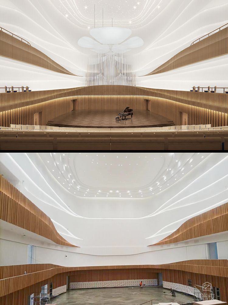 銀川圖書(shū)館(音樂(lè)廳)阻燃木紋膜造型-LX裝飾貼膜