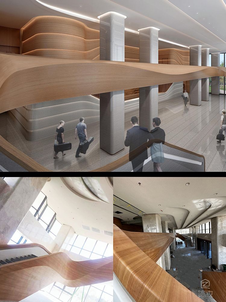 銀川圖書(shū)館(音樂(lè)廳)阻燃木紋膜造型-LX裝飾貼膜